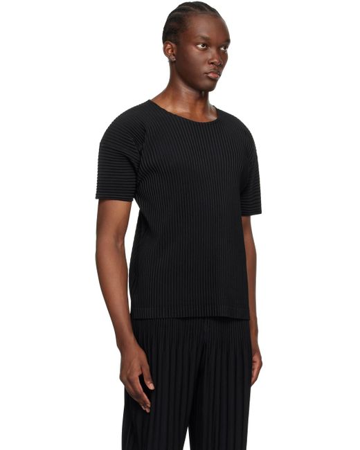 T-shirt basics noir Homme Plissé Issey Miyake pour homme en coloris Black