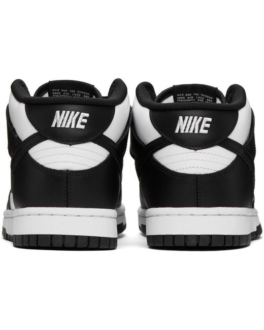 Nike Black & White Dunk Mid Sneakers for men