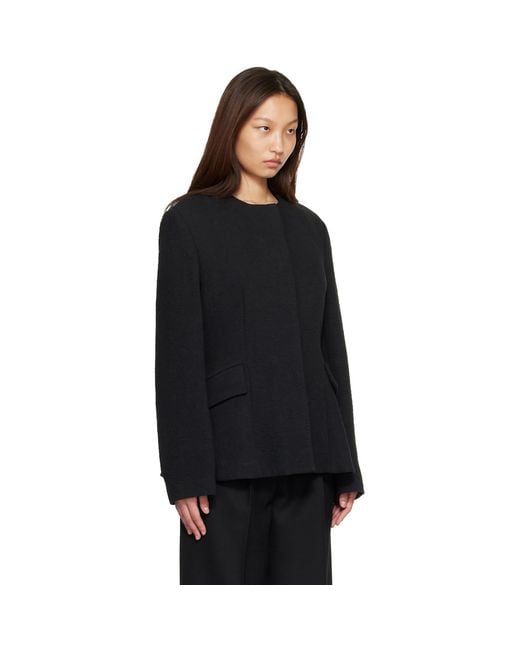 Totême Black Jacquard Cotton Blazer