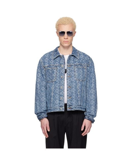 Lanvin Blue Lunar Year Jacquard Denim Jacket for men