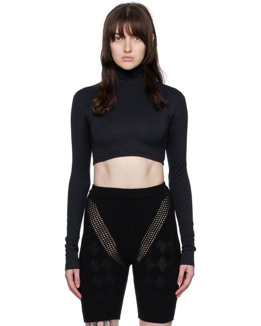 Mini col roulé noir à monogrammes Ambush en coloris Black