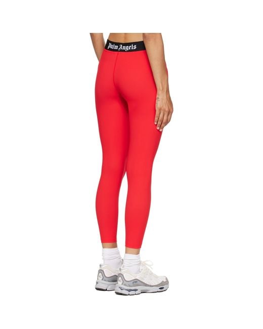 Palm Angels Red Classic Logo Sport Leggings