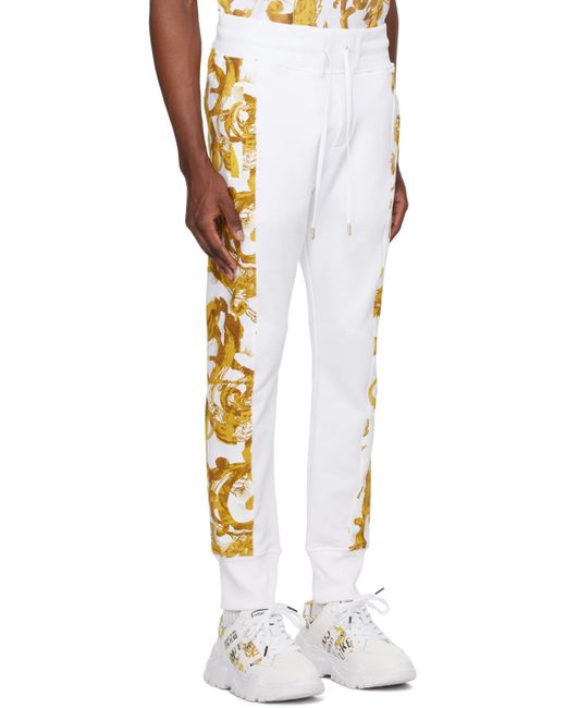 Versace Multicolor White Watercolour Couture Sweatpants for men
