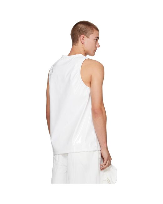 Comme des Garçons White Polyurethane Enamel Cloth Tank Top for men