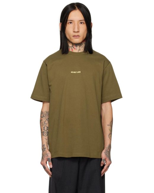 Helmut Lang Green Khaki Space T-shirt for men