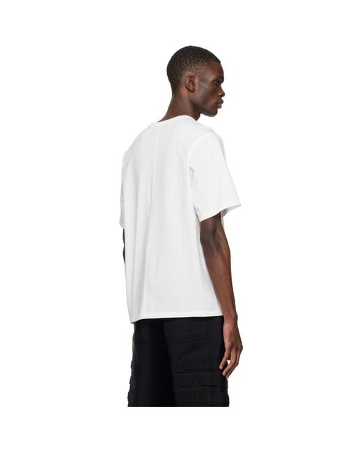 Rick Owens White Off- Temple Brad T-Shirt for men