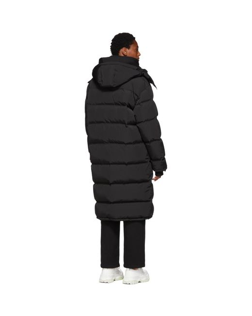 ADER error Black Down Long Puffer Jacket | Lyst