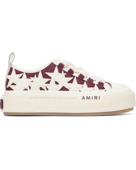 Amiri Black Burgundy Ma Quad Stars Court Low Sneakers
