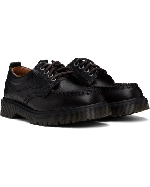Dr. Martens ブラウン Lowell Crocodile Analine レザー ダービー Black