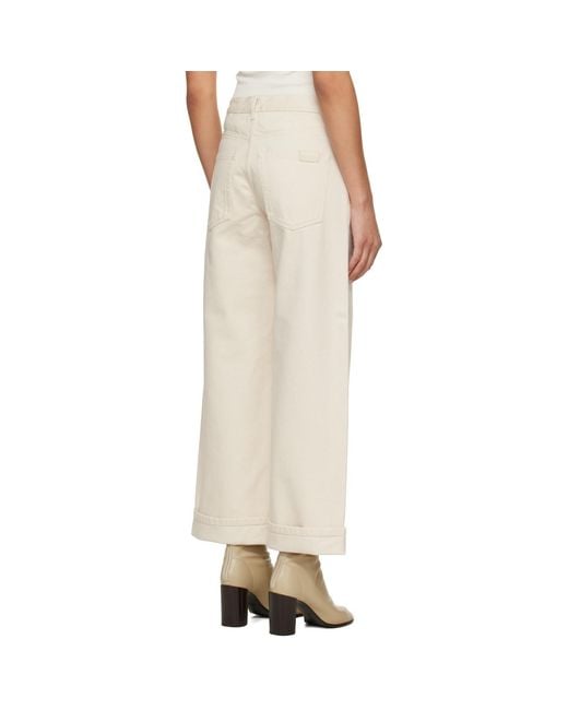 Moncler Natural Off- Cropped Jeans