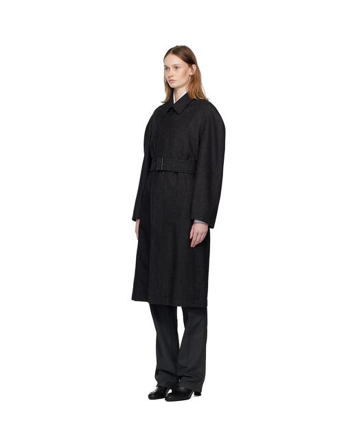 Lemaire Black Raglan Sleeve Coat