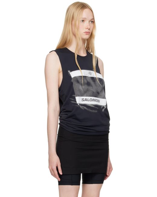 MM6 by Maison Martin Margiela ブラック Salomonエディション Abstract プリント スポーツトップス Black