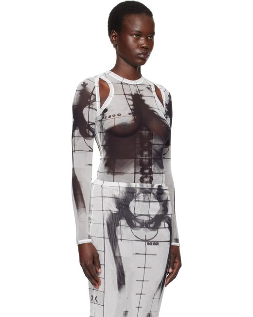 Jean Paul Gaultier ホワイト＆ブラック The Squeletor ボレロ ジャケット Black