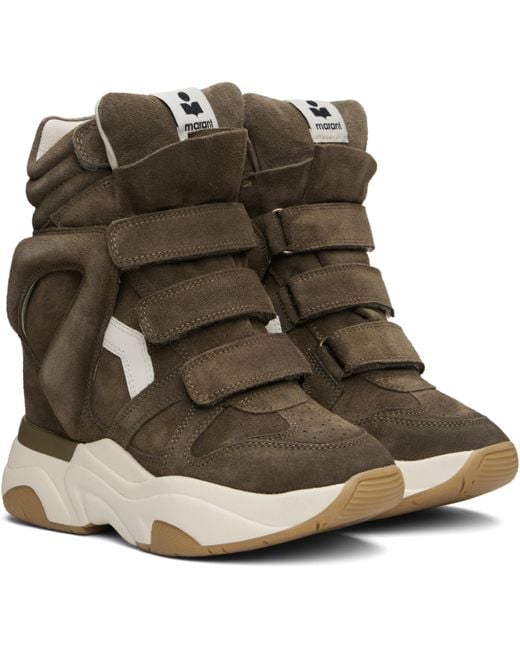 Isabel Marant Brown Khaki Balskee Sneakers