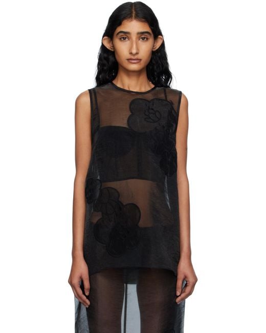 CECILIE BAHNSEN Black Alba Tank Top