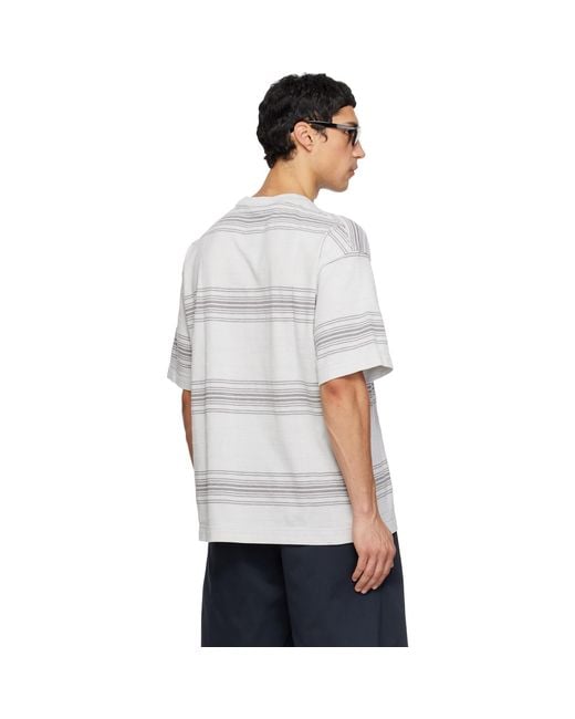 Nanamica White Stripe T-Shirt for men