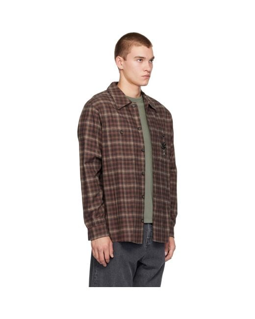 Simone Rocha Brown Military Flannel Shirt for men