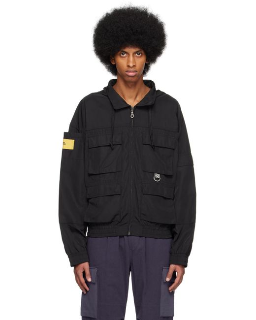 DOUBLE RAINBOUU Black Cargo Jacket for men