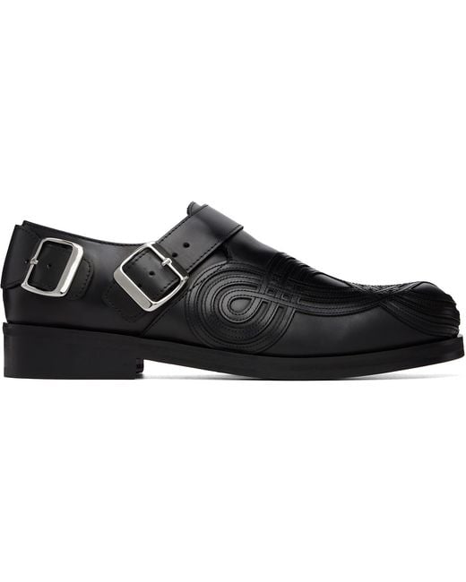 STEFAN COOKE Black Braided Biker Derbys for men