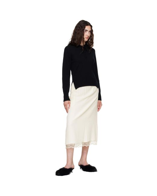 Simone Rocha Black Embellished Relaxed Cashmere Hoodie