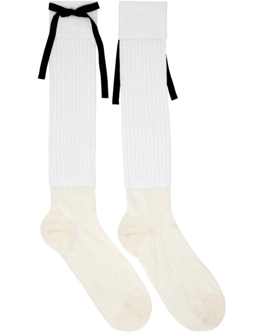 Maison Margiela White Couture Bow Socks for men