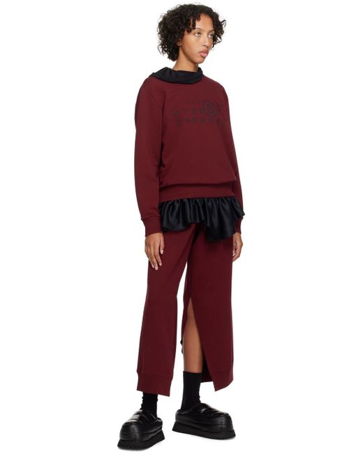 MM6 by Maison Martin Margiela Red Burgundy Vented Sweatpants