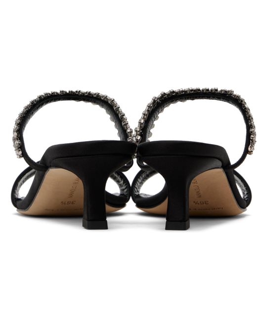 Manolo Blahnik Black Kifasan Heeled Sandals