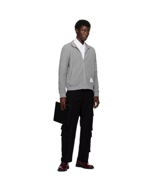 Thom Browne Black Pebble Grain Large Document Holder for men