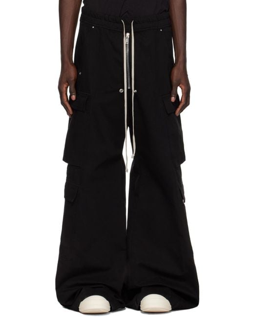 Rick Owens Black Jumbo Bela Cargo Pants for men