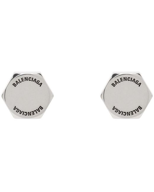 Boucles d'oreilles garage double screw argentées Balenciaga pour homme en coloris Metallic