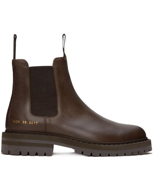 Common Projects Brown Leather Chelsea Boots for men
