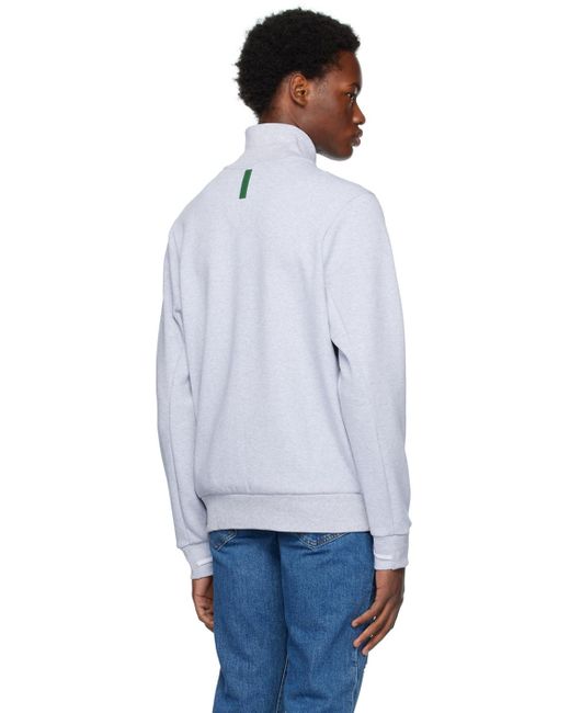 Lacoste Blue Gray Zip-up Sweatshirt for men
