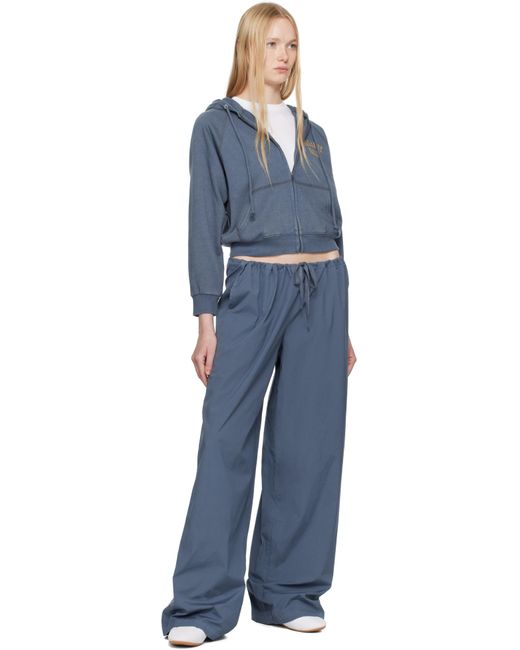 Skims Blue Cotton Poplin Straight Leg Pyjama Pants