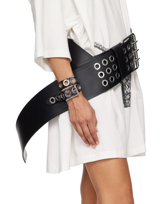 vaquera 24aw grommet bracelet ブレスレット M VAQUERA Grommeted Leather Bracelet in Metallic | Lyst