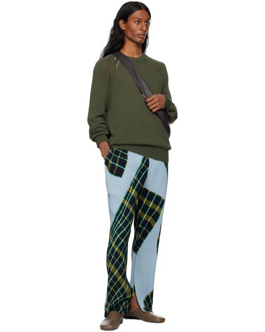 Homme Plissé Issey Miyake Multicolor Windswept Plaid Trousers for men