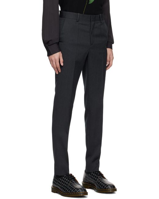 Undercover Black Gray Pinched Seam Trousers for men