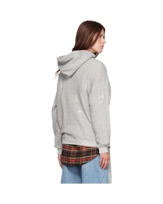 R13 Gray 'High On Life' Oversized Hoodie