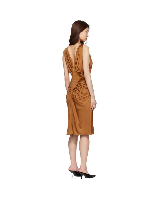 Versace Brown Viscose-Jersey Midi Dress