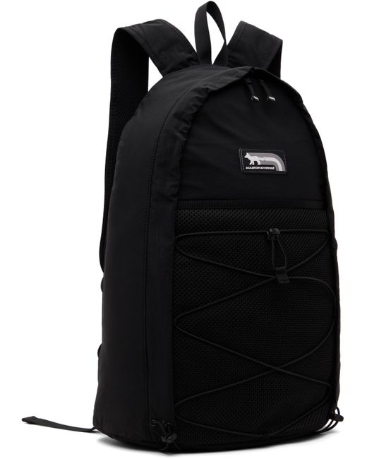 メンズ Maison Kitsuné ブラック フラッシュフォックス バックパック Black
