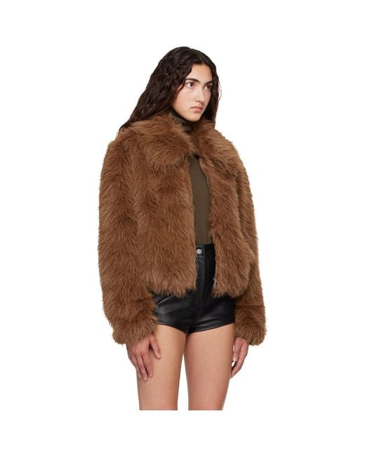 Frankie Shop Brown Hope Faux Fur Jacket