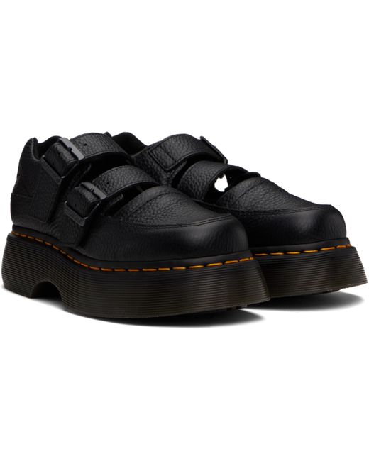 Dr. Martens Black Buzz Milled Nappa Leather Mary Jane Loafers