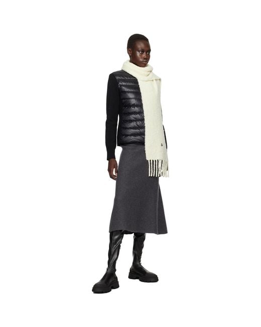 Moncler Natural Off- Fringed Scarf