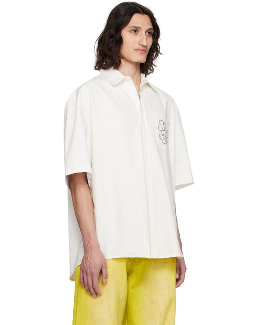 Martine Rose White Off- Printed Shirt for men