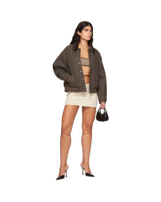 GUIZIO Off-white Wool Mini Skirt