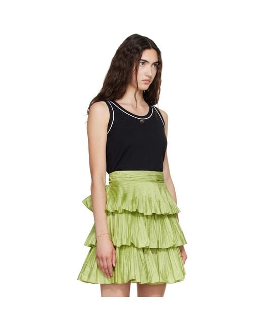 Valentino Green Cotton Jersey Vlogo Tank Top