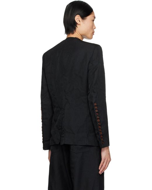 COMME DES GARÇON BLACK Black Comme Des Garçons Deconstructed Collar Blazer for men