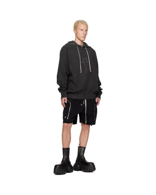 Rick Owens Black Tower Oversized Hoodie for men