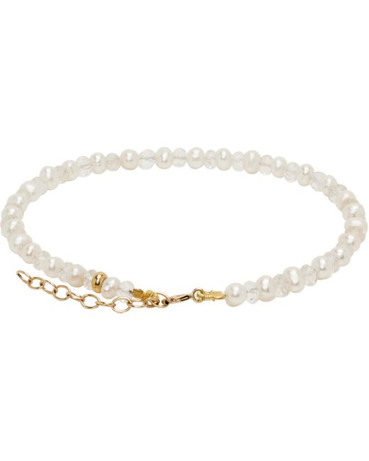 JIA JIA ホワイト Birthstone April クリスタル パール ブレスレット Black
