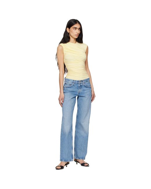 Agolde Blue Low Rise Loose Jeans