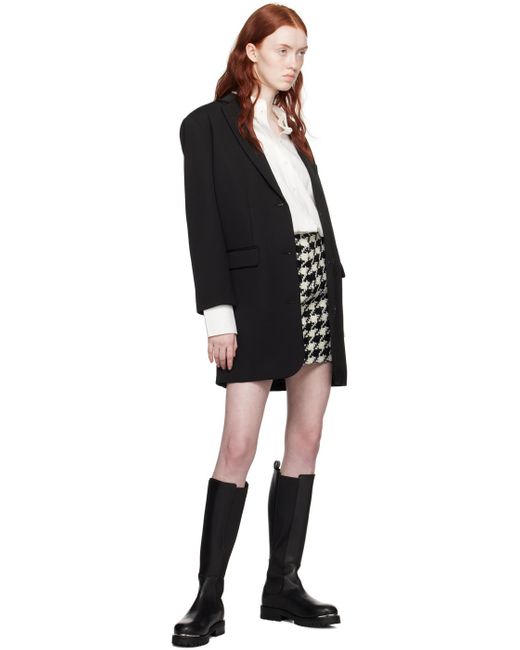 Anine Bing Black & White Ada Miniskirt